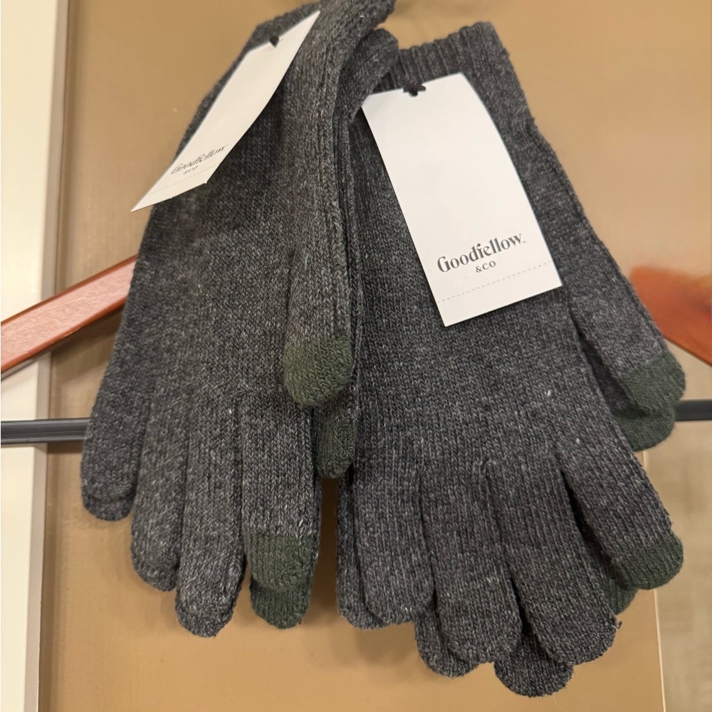 2 Pairs of Goodfellow & Co Charcoal Men's Knit Gloves